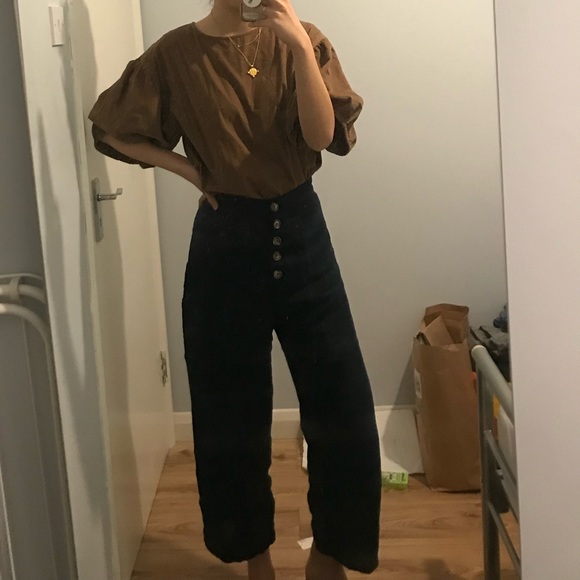 Bug clothing navy linen wide leg high waisted Magda pants - Picture 3 of 8